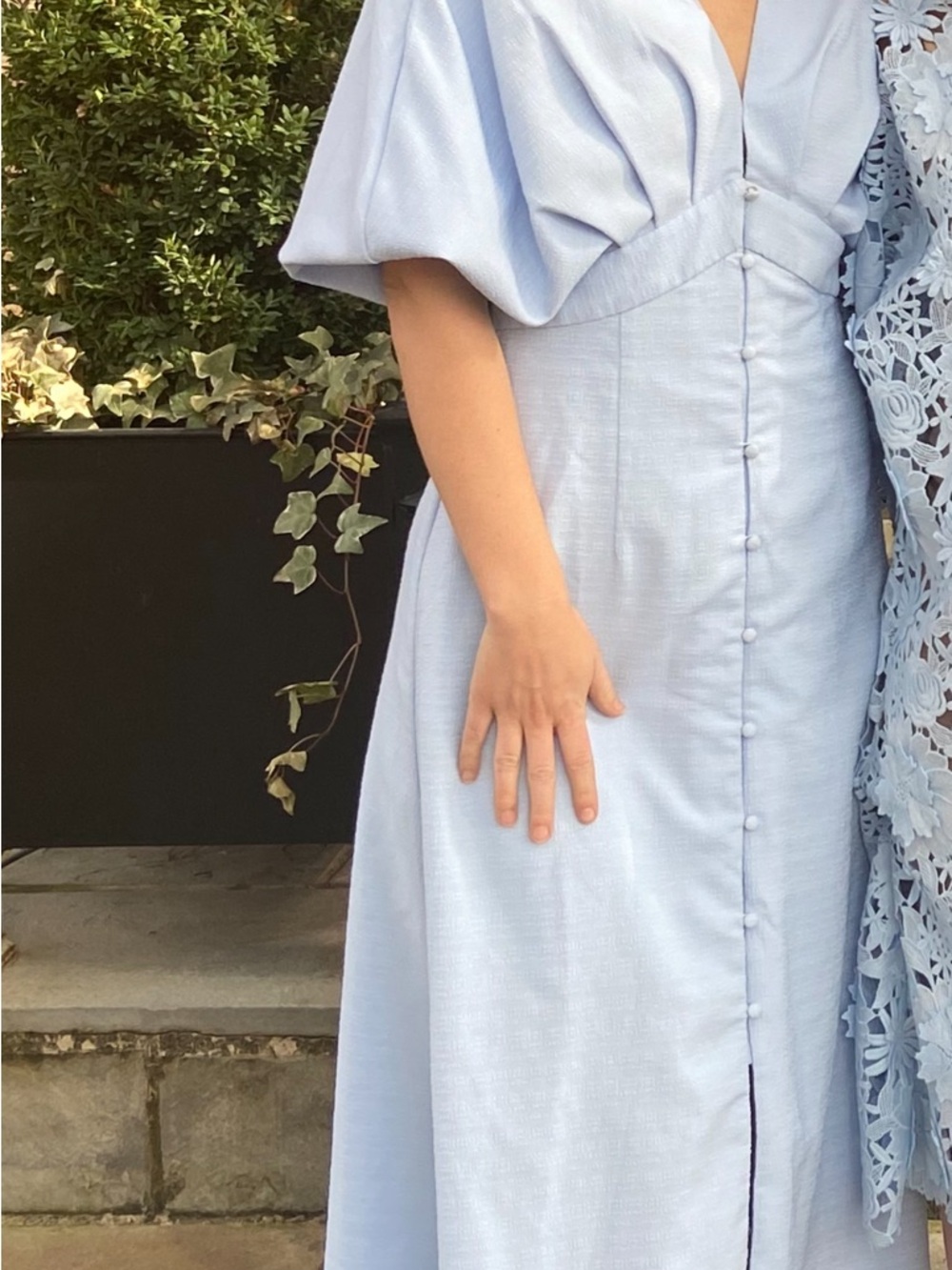 The Fifth Label Pale Blue Midi Dress with Button Front